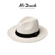 Mr Duck Pure tissé à la main Panama Men and Women Summer Summer Brim Brim Sun Chapeau Blanc Top Hat Protection Sun Protection
