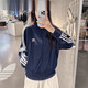 阿迪达斯 （adidas）男女2025夏款经典条纹立领藏青复古夹克外套 IR9893 藏青IR9893  M