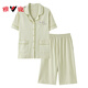 
Yalu summer pajamas for women pure cotton short-sleeved cropped pants for casual cardigans with large size home clothes two-piece set NX9896 L