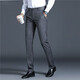 Romon (Romon) pantalon pour les affaires décontractées des affaires pour hommes et version coréenne polyvalente mince automne pantalon droit britannique rayures hommes 9902 Black épais style 33 [140-150jin [Jin est égal à 0,5 kg]]]