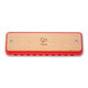 Hape Children's Blues Harmonica Beginners Infant and Kindergarten Baby Kids Organ Whistle Instrument Blowing Toy Coral Orange
