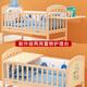 
Mutongfang (MU TONG FANG) baby bed newborn bb bed small bed children multifunction solid wood special cradle splicing large bed small bed + brown mat (send mosquito net) frame structure assembly