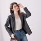 Betu women's 2025 autumn new suit fashionable high-end gray temperament commuting smart suit jacket 2509T24 dark gray S