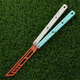 Borderless Siren v3 Ceramic Gradient Color Splash Ink Training Knife Practice Blade 7 Series Glass Static Model Ceramic Blue Handle Orange Blade
