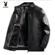 Playboy (PLAYBOY) Dad Winter Genuine Leather Jacket Men's 2026 Velvet Thickened Middle-aged and Elderly New Warm Leather Jacket Men Black L