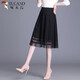 TUCANO; Woodpecker lace skirt for women with fashionable and versatile drooping A-line skirt to make you look slim and elastic waist 2025 summer new style black 693 thin thin S 80-90