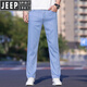 Jeep Spirit Jeep Ice Seidenlicht Farbe Jeans neue Sommer Stretch losen gerade Geschäft High-End-Casualhose 9767 Mittelblau [Tianshi] Stil 29 [Warteumfang: zwei Fuß zwei]
