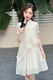 Nuevo estilo de vestido chino para niñas para niñas de moda y de moda Summer Nuevo chino Sweet Children's Vestido Off White 170