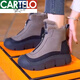 卡帝乐鳄鱼（CARTELO）雪地靴女冬季加绒加厚皮毛一体棉鞋厚底毛毛鞋软底软面舒适马丁靴 黑/色 加绒升级版 37