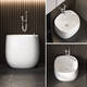 Faensa household mop pool balcony bathroom bathroom foot bath ceramic mop pool outdoor garden floor mop pool M1047 white [47x33x40cm] single basin