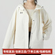 安德玛（Under Armour）纯色户外训练健身梭织连帽夹克女款米白色 米白色 XS