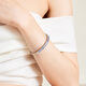 HKHL 925 Silver Natural Tanzanium Sapphire Bracelet Women's Silver Bracelet Light Luxury Niche Color Treasure Decoration Hand Decoration Girl Girdal Gift Tanzanium Stone Openter and Close Bracelet [Certificat + Light Luxury Boîte-cadeau]
