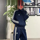 阿迪达斯 （adidas）男女2025夏款经典条纹立领藏青复古夹克外套 IR9893 藏青IR9893  M