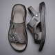 Spinnenprinzen Sandalen Herren 2025 Neue Sommer-Männerschuhe echte Leder lässig Outdoor Beachschuhe Nicht rutschende Dual-Purpose-Sandalen Lederschuhe 9923 Black 40