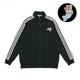 
Adidas Custom Clothing Embroidered Bear Mermaid Striped Sports Stand Collar Bomber Jacket Jacket Men and Women Black S
