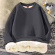 Children's clothing boys' velvet thickened one-piece velvet round neck sweatshirt autumn and winter medium and large children's fashion loose jacket top 108-blue 140