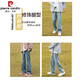 Pier Cardin men's trendy jeans men's 2025 new casual men's summer pants for boys loose straight wide-leg men's pants K693 grinding white grey (elastic waist) M