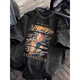Opeodly American High Street Trendy Brand T-shirt à manches courtes pour garçons Retro Retro Trendy Casual Washing