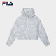 
FILA official women's woven jacket 2025 summer fashion casual loose full print hooded top