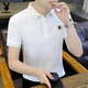 花花公子（PLAYBOY）短袖t恤男2025夏季新款潮流polo领商务休闲上衣薄款百搭宽松男装 绿色 L