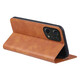 Anti-oil-stained buckle leather case for iPhone series mobile phone case Built-in card bag Flip-on mobile phone case for men's business new full-inclusive anti-fall protection case Retro brown [built-in card bag Flip-on leather case] iPhone 16 Pro Max