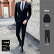 AEXMERE Haiyuan Traje para el hogar de tres piezas Slim Profess-Formal ropa formal Casual Sittle Traje de boda Groomsmen [Juego negro de 4 piezas] Chaqueta + camisa blanca + pantalones + cuello 2xl 135-150Jin [Jin equivale a 0.5 kg]