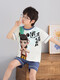Jungen Pyjamas Sommer Taiyi Real People 2025 Neuer reiner Baumwollkurzärmel-Junge Nezha Thin Big Children süß und lustig N694 Nazha [100% reine Baumwolle] 100 cm/8 Größe [Höhe 85-102 cm]