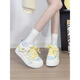 Renbische Matcha Green Butterfly kleine weiße Schuhe Frauen neue modische und vielseitige Freizeitschuhe Frauen dicker alleinerer koreanischer Boardschuhe weiße Lan Yellow 37