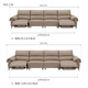 Gujia Home [full leather version] 0 wall-facing electric sofa with hanging ears handrail Italian top layer cowhide sofa living room 6212Q [Phantom Black] Four-person dual electric 3.54M