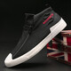 Shachi cut-code 2025 men's shoes new canvas shoes four seasons shoes men's zipper spring and autumn casual shoes one foot breathable student all black 9901 cotton shoes 38