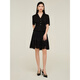 JUZUI commuting texture pleated suit jacket summer style JWDX40514 plain black M