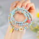 [Strict selection of crystal procurement and sales] Natural rainbow stone salt source agate lotus three-circle multi-circle bracelet birthday gift C672 rainbow stone salt source lotus bracelet