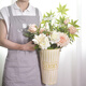 Wake-up Flower Eimer Haushaltsfenster Blumenladen getrocknete Blumen Blumenarrangement Nordische Balkon Shop Dekoration Blumengeräte Sn1478 Retro Weiß (mittelgroße Höhe 30 cm) Breite 18x Höhe 30 cm