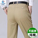 Baisi Shield autumn and winter men's earthy casual pants men's pants loose straight cotton thick middle-aged and elderly dressed in father-style pants 695-light brown corduroy 29 size 2 feet 2 waist circumference