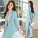 Zhenyi acetic acid suit women's jacket blue short summer thin 2024 temperament suit satin suit XN9766 black suit S
