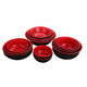 Bol à soupe à la métamine, bol rouge noir en porcelaine, bol de nouilles, bol de nouilles chaudes et aigres, bol malatang, bol en plastique en plastique, bol de style coréen, 5009 rouge noir (10 paquets)