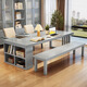 Mark Mu Liangpin Massivholz Tisch Esstisch Integrated Long Table Study Tisch Konferenz Tabelle Großer Board Tabelle C9904 Weiß 2.0m