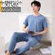 Modal Herren Pyjamas Sommer Herrenmodal kurzärmelige Hose Sommereiseisanzug Hauskleidung Plus Größe Jungen Männer kurzärmelige Hose LS2679 L [100-125Jin [Jin entspricht 0,5 kg]]