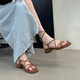S.Sofea Nischen -Design -Gurte Römische Schuhe Fee Wind Open Toe Niedrige Fersen Sandalen für Frauen für Sommer x679 Schwarz 35