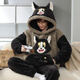 Pwehtm Zuosu Bekleidungsgeschäft Korallen Pyjamas Winter Herbst und Winter verdickter Flanell warmes Cartoon Home Kleidungsstück 9902* Kapuzenset m klein [80-90jin [Jin entspricht 0,5 kg]]