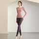 Sporn yoga clothing suit women's long-sleeved professional fitness Pilates training clothing slimming outer wear sports quick-drying clothing running clothing lotus root top + iron gray trousers L 100-120Jin Jin equals 0.5 kg