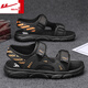 Pull back sandals men's 2025 new spring trend outdoor durable beach shoes men's driving and working wading sandals men's shoes black-WSL(WZ)-1049 39