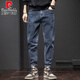 Pierre Cardin Straight Jeans Men's Summer Thin Fashion American High-End 2025 Nouveau pantalon lâche décontracté élastique 6621 bleu 28