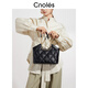 Kouyi Lingge handbag women's 2025 new black bag versatile one-shoulder crossbody bag Weiss black