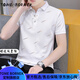 Tome Bornek Casco de altura corta de altura de alta gama Nuevo negocio Camiseta de solapa de seda de mediana edad de manga de verano para hombres para hombres de mediana edad para hombres 679 White M (adecuado: 100-120Jin [Jin equivale a 0.5 kg])