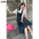 LCWL.STYLE小个子牛仔背带裙T恤套装S9928P145K218 短款背带裙+T恤 S