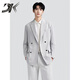 DK Brand Men's Suit Suit Men's Loose Handsome Suit Casual Engagement Dress Wedding High-Quality Jacket Men Forest Black Jacket + Pants + Black Shirt XL