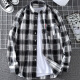 GTYUWVG Spring and Summer Molding Camisa de manga larga Camisa coreana a cuadros de gran tamaño para la tendencia de los hombres y jóvenes de mediana edad M655 38
