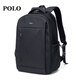 POLO【新品】双肩包男款大容量旅行背包男大学生通勤时尚书包休闲电脑 黑色.