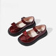 Girls' shoes summer 2025 new little girl princess shoes soft sole student shoes baby girl red small leather shoes black (shining iris black) glossy bow size 28 inner length 17.4cm suitable for feet 16.9cm long